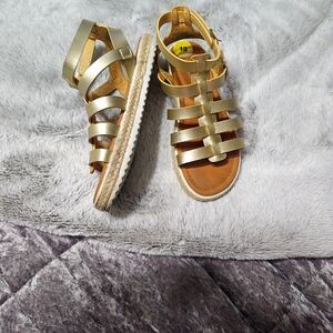 Girls Gold Gladiator Sandals Size 13